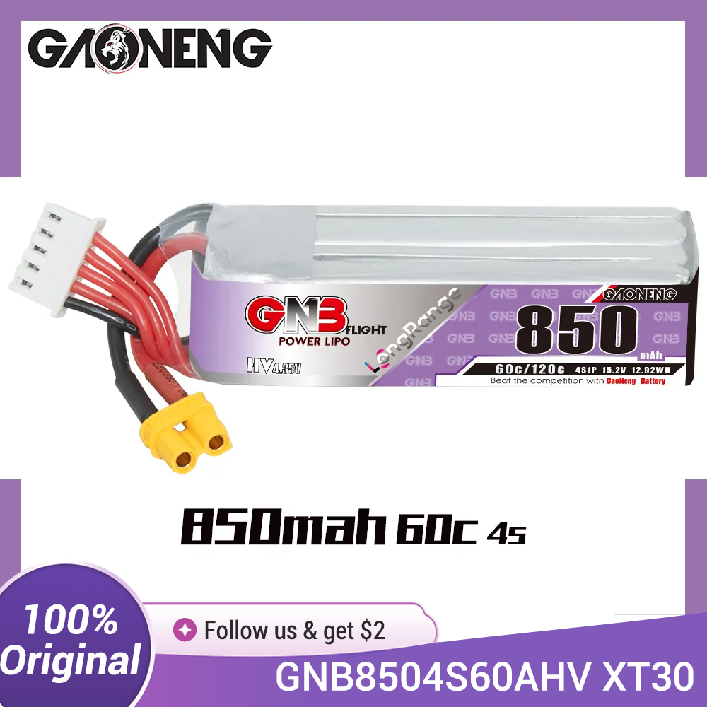 GAONENG GNB LiPo Battery 850mA - đánh giá và giá Drone Battery 4S