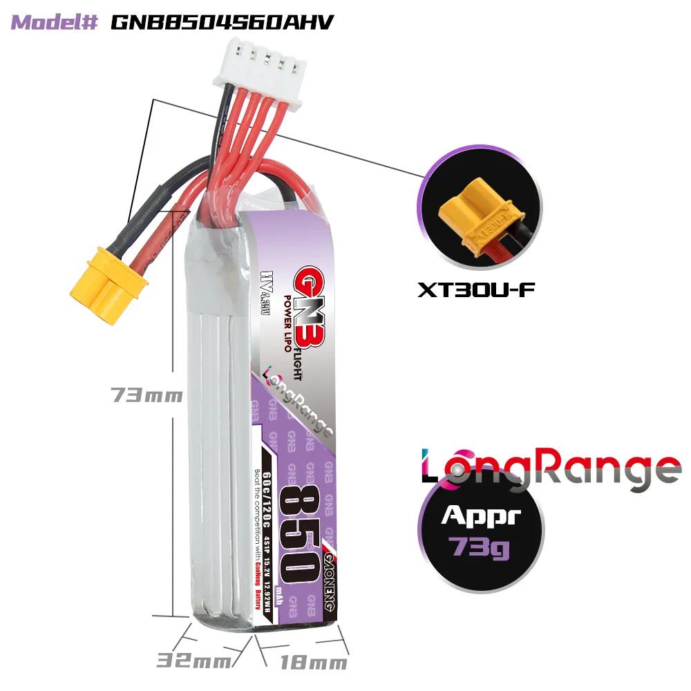 GAONENG GNB LiPo Battery 850mA - đánh giá và giá Drone Battery 4S
