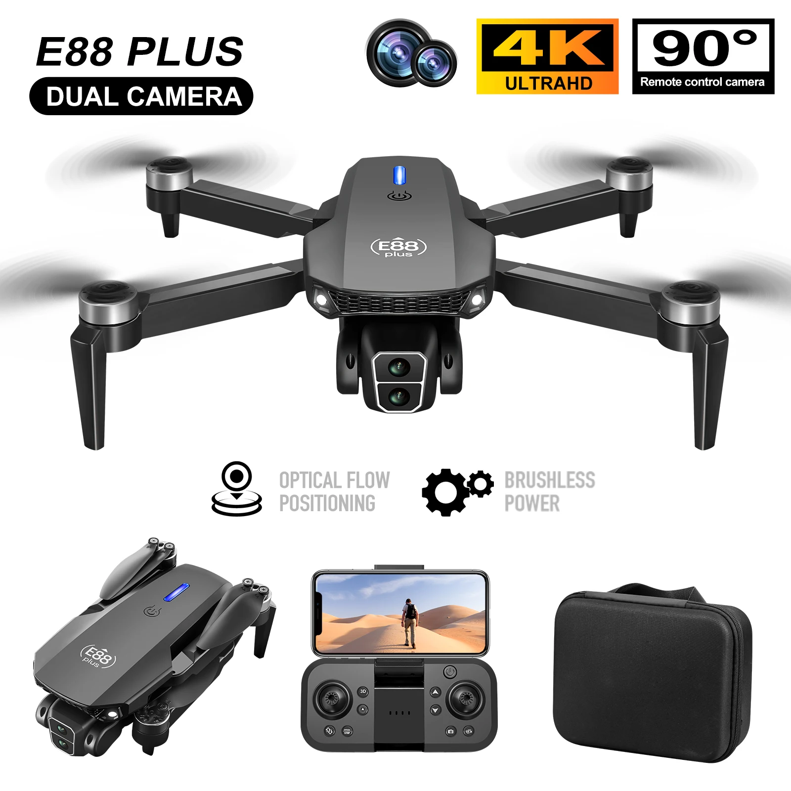 New E88 Plus Quadcopter Drone: - đánh giá và giá Drone Battery Case