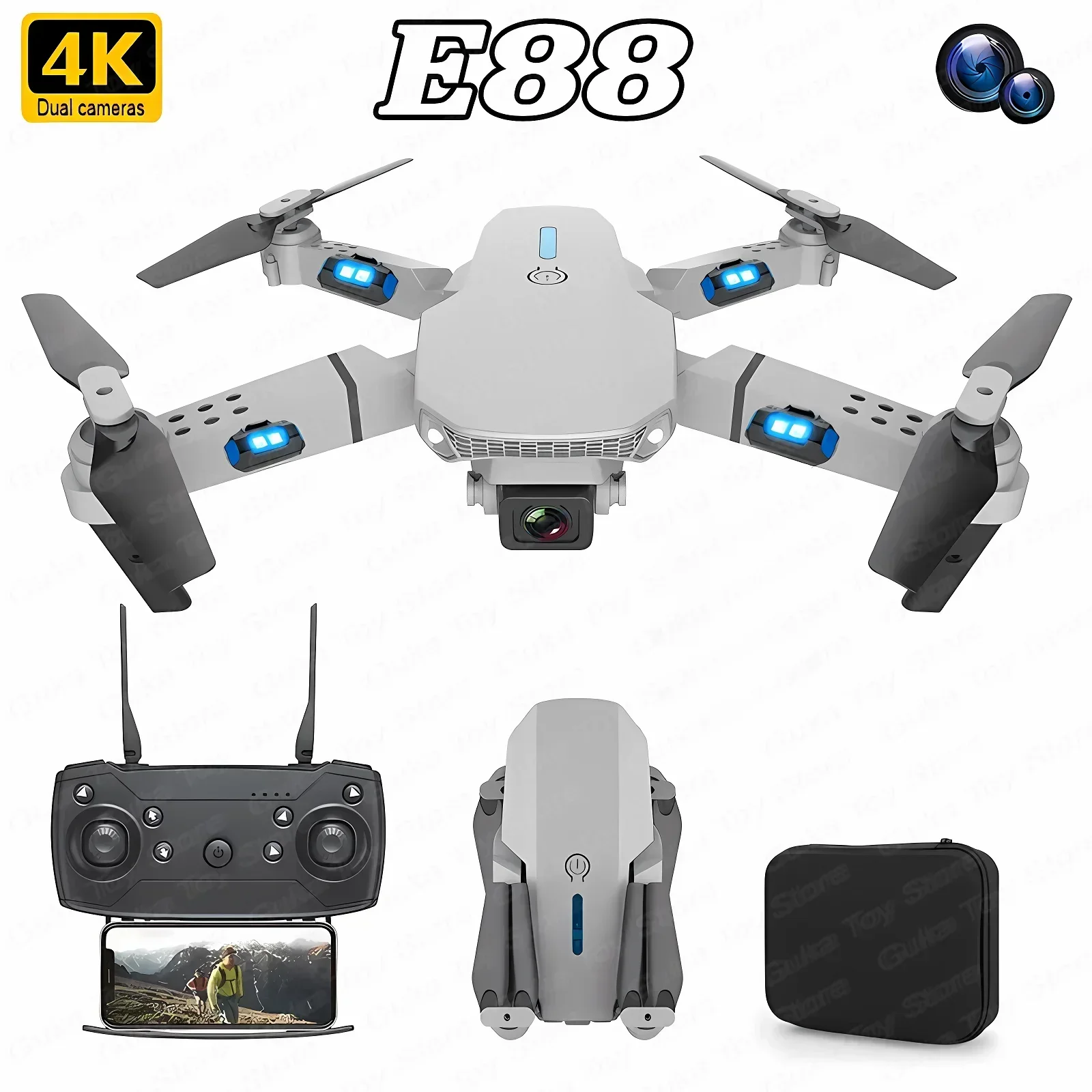 E88 Pro WIFI FPV Drone Wide An - đánh giá và giá Drone Battery Case