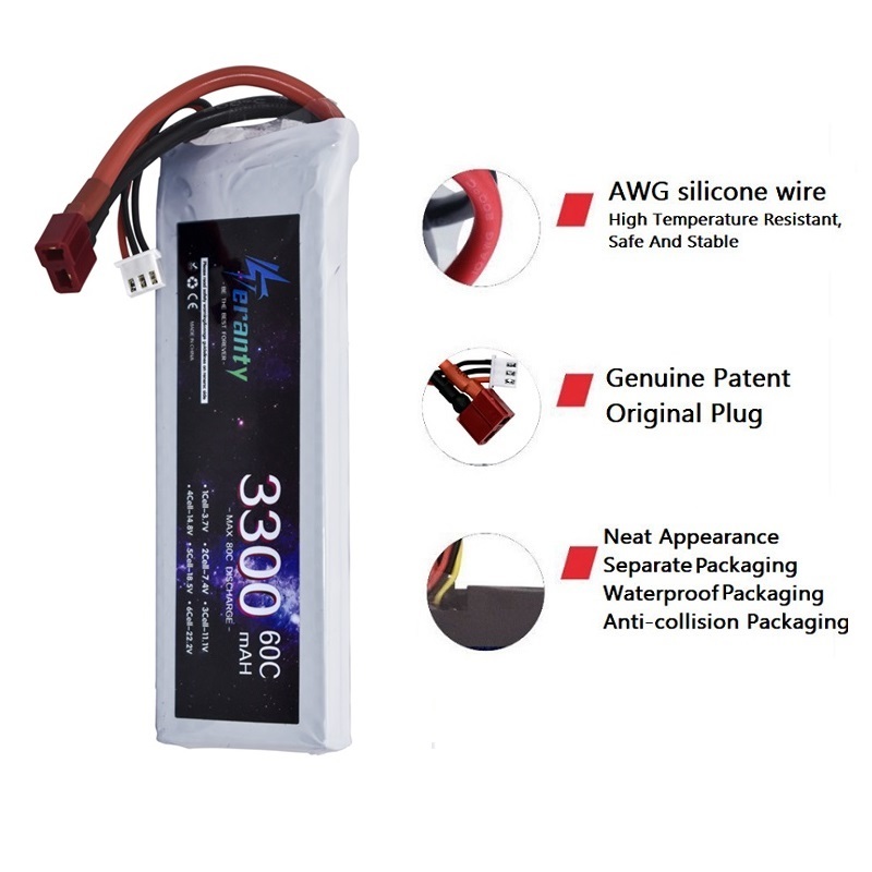 2S 7.4V LiPo Battery 3300mAh 6 - đánh giá và giá Drone Battery Connector